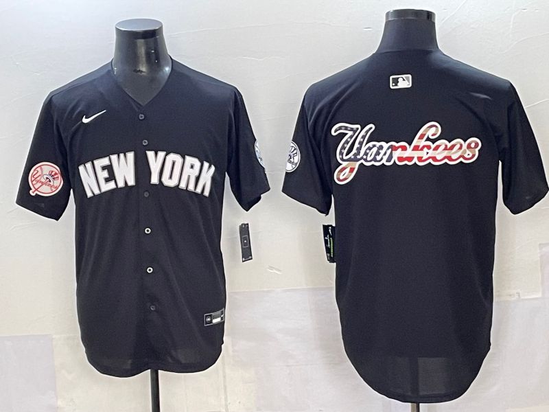 Men 2025 New York Yankees Blank Black Nike MLB Jersey style 009->new york yankees->MLB Jersey